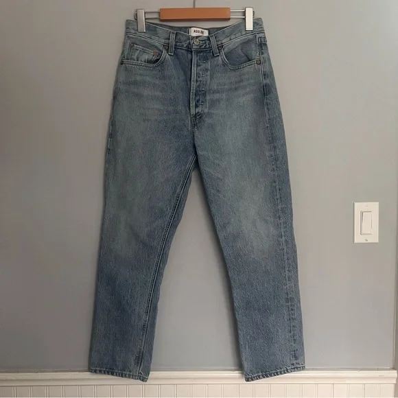 Agolde Riley High Rise Straight Crop Jeans Size 27 - Picture 4 of 16